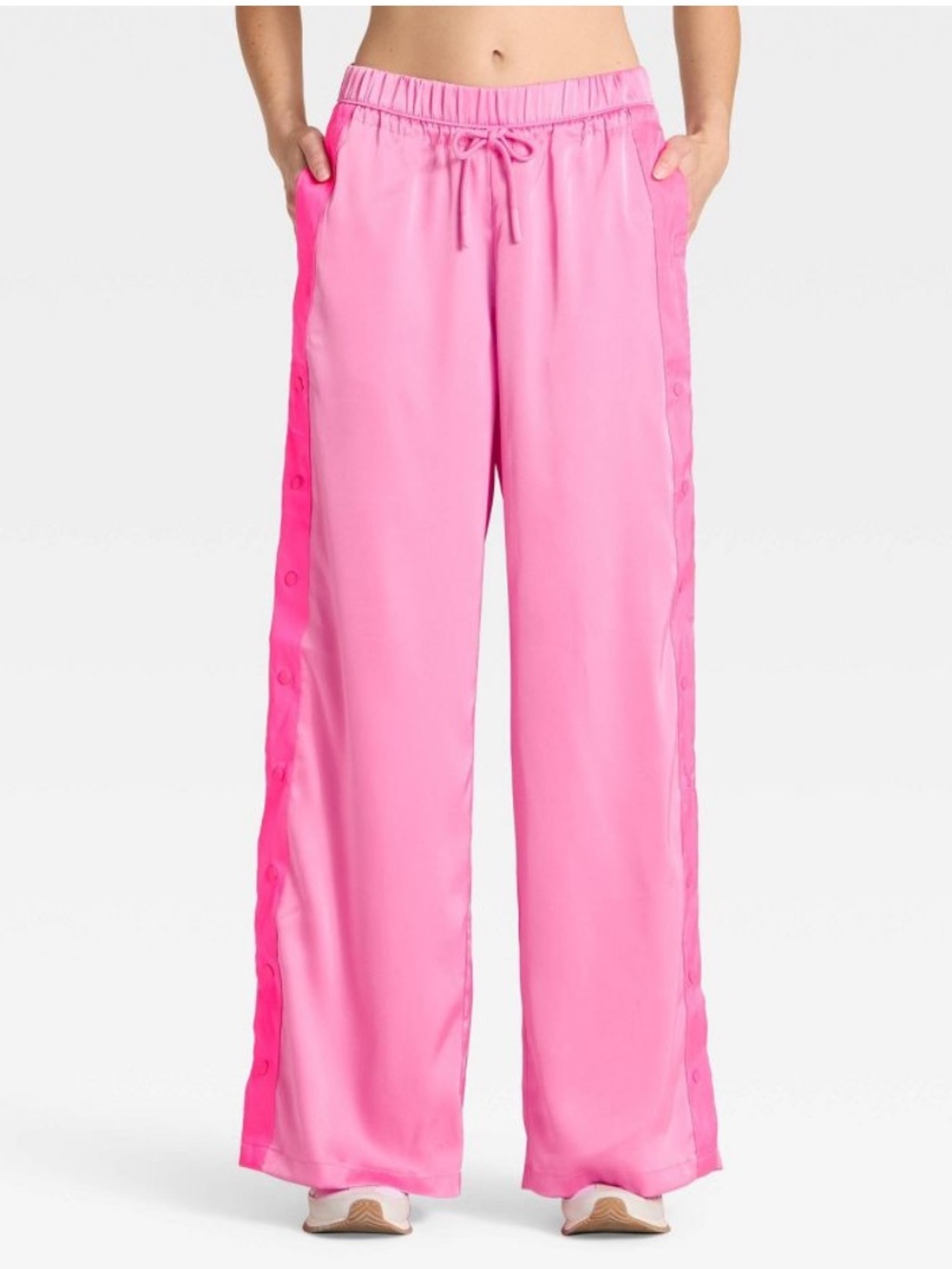 NWT JoyLab Women's Low-Rise Satin Tear Away Track Pants